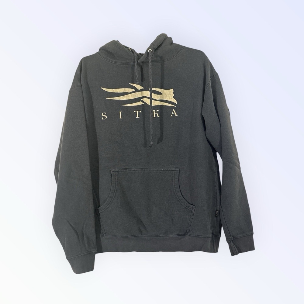Sitka Gear Navy Pullover Logo Hoodie Hunting Outdoors Sweatshirt Men's Large